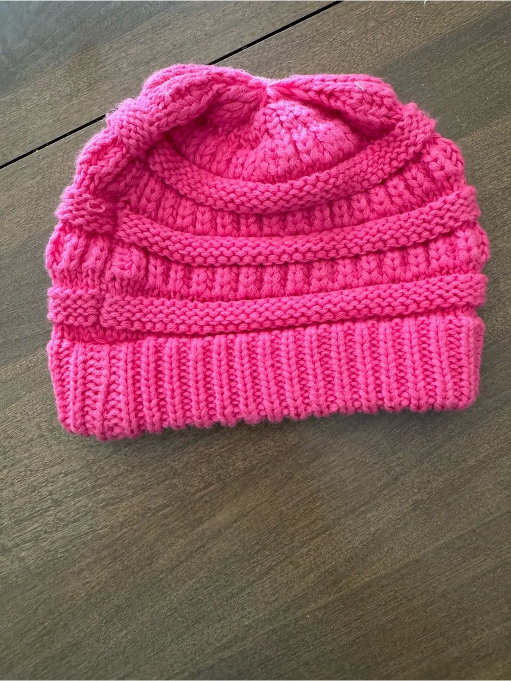 C.C Kids Bright Pink Ribbed Knit Beanie